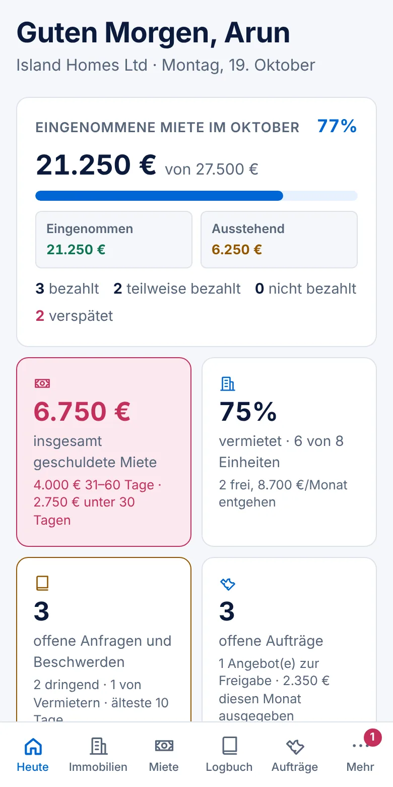 AzulSpace auf dem Handy: die Übersicht von heute